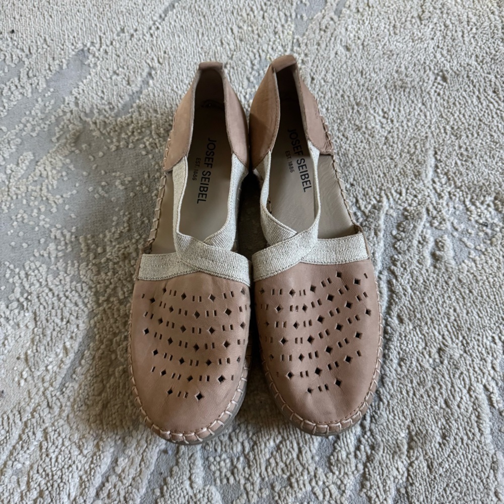 Josef Seibel Sofie 44 Slip On Shoe leather taupe brown flats 40 / 9 / 9.5 - Picture 3 of 14